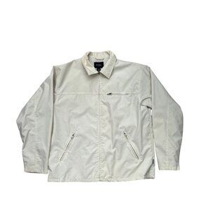 4You Clothing Company XL Off-White Nylon Mens Jacket With Zippered Pockets & Col